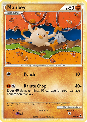 Mankey (53/95) [HeartGold &amp; SoulSilver: Unleashed] 