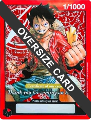 Monkey.D.Luffy (Certificate of our crew) (Oversized) [One Piece Promotion Cards]