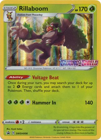 Rillaboom (SWSH006) (Prerelease Promo) [Sword &amp; Shield: Black Star Promos] 