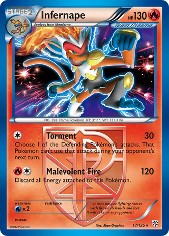 Infernape (17/135) [Black &amp; White: Plasma Storm] 