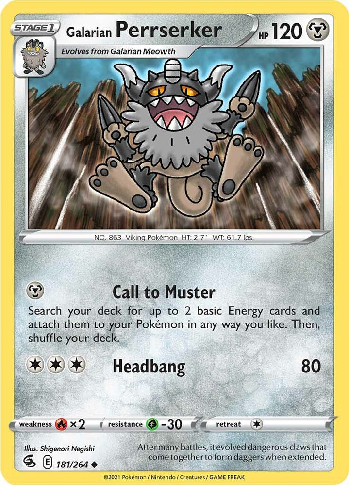 Galarian Perrserker (181/264) [Sword &amp; Shield: Fusion Strike] 