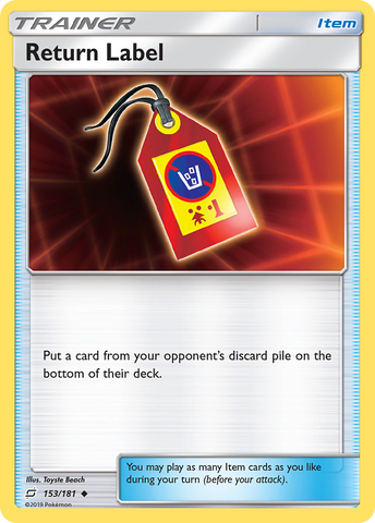 Return Label (153/181) [Sun &amp; Moon: Team Up] 