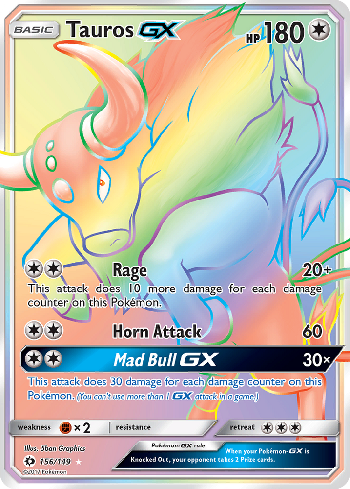 Tauros GX (156/149) [Sun &amp; Moon: Base Set] 