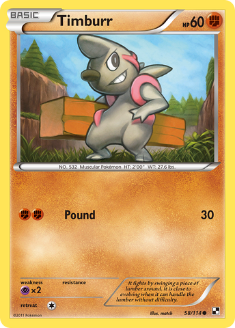 Timburr (58/114) [Black &amp; White: Base Set] 