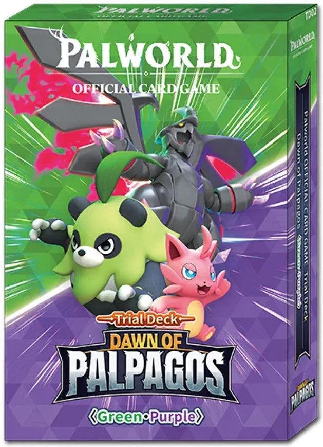 PALWORLD OFFICIAL CARD GAME - DAWN OF PALPAGOS: GREEN-PURPLE TRIAL DECK (anglais) (Copie)