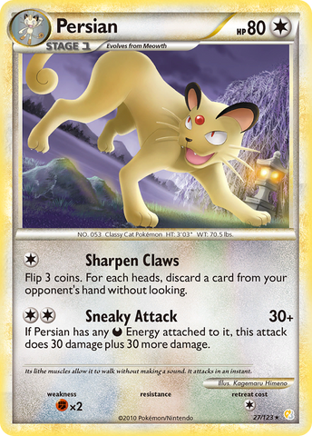 Persian (27/123) [HeartGold &amp; SoulSilver: Base Set] 