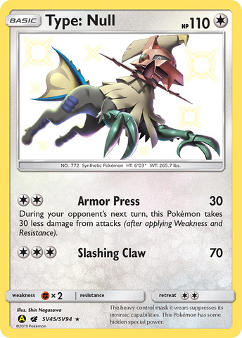 Type: Null (SV45/SV94) [Sun &amp; Moon: Hidden Fates - Shiny Vault] 