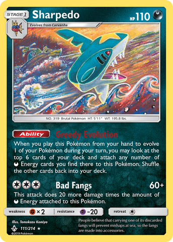 Sharpedo (111/214) [Sun &amp; Moon: Unbroken Bonds] 