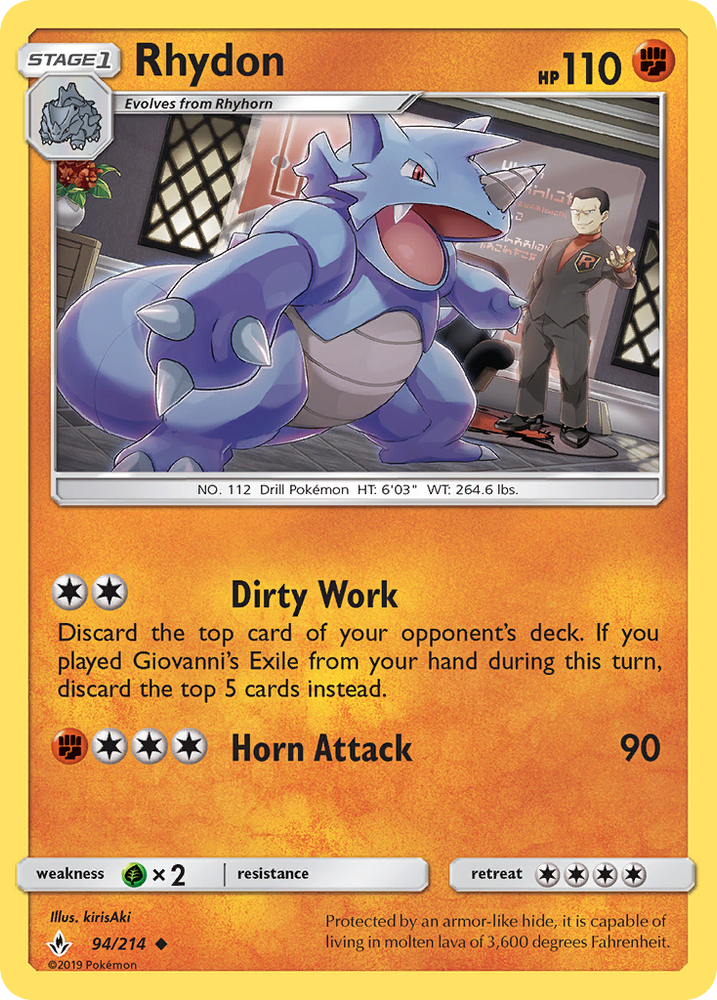 Rhydon (94/214) [Sun &amp; Moon: Unbroken Bonds] 