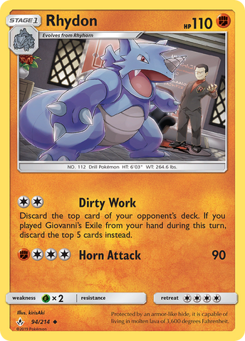 Rhydon (94/214) [Sun &amp; Moon: Unbroken Bonds] 
