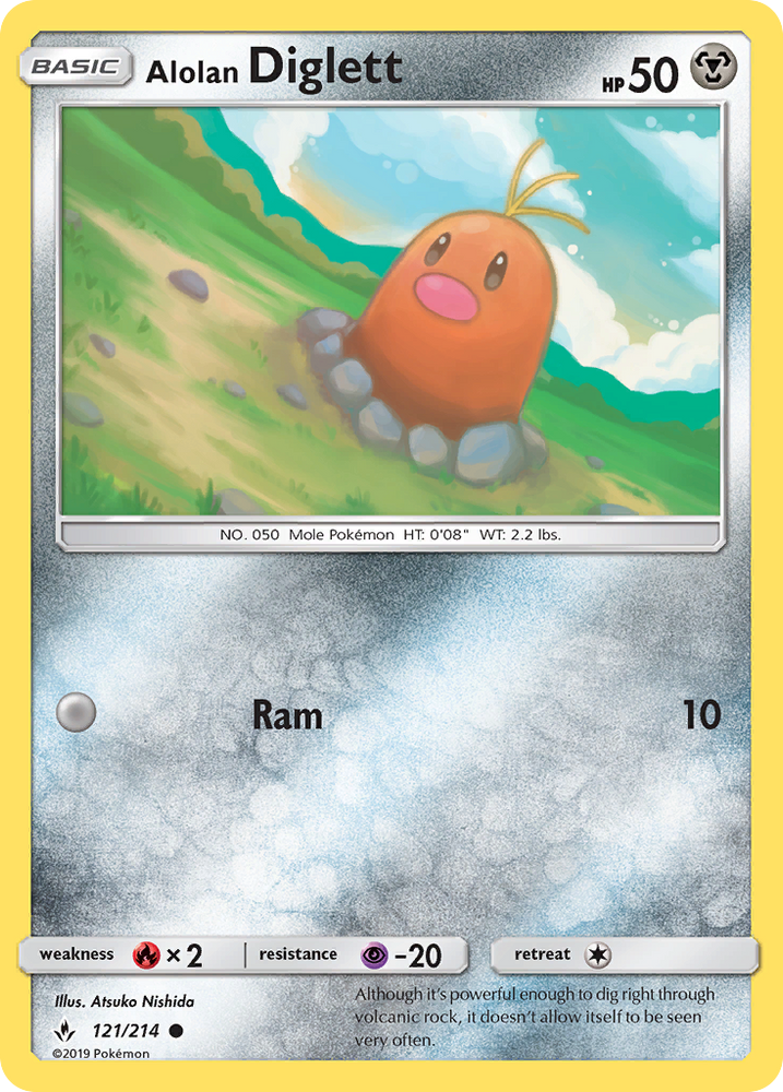 Alolan Diglett (121/214) [Sun &amp; Moon: Unbroken Bonds] 