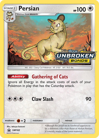 Persian (SM182) [Sun &amp; Moon: Black Star Promos] 