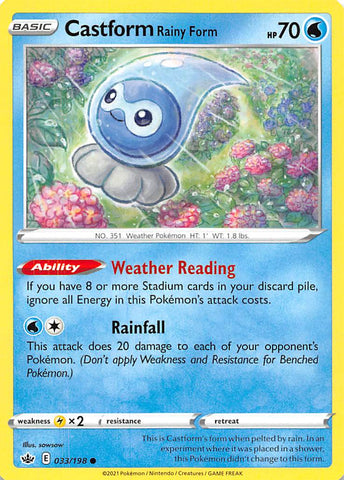 Castform Rainy Form (033/198) [Sword &amp; Shield: Chilling Reign] 
