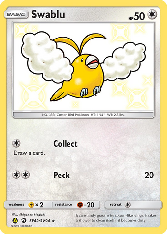 Swablu (SV42/SV94) [Sun &amp; Moon: Hidden Fates - Shiny Vault] 