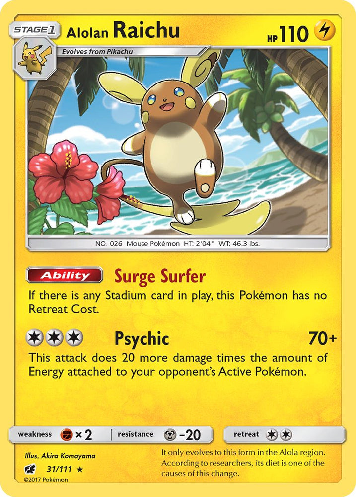 Alolan Raichu (31/111) (Theme Deck Exclusive) [Sun &amp; Moon: Crimson Invasion] 